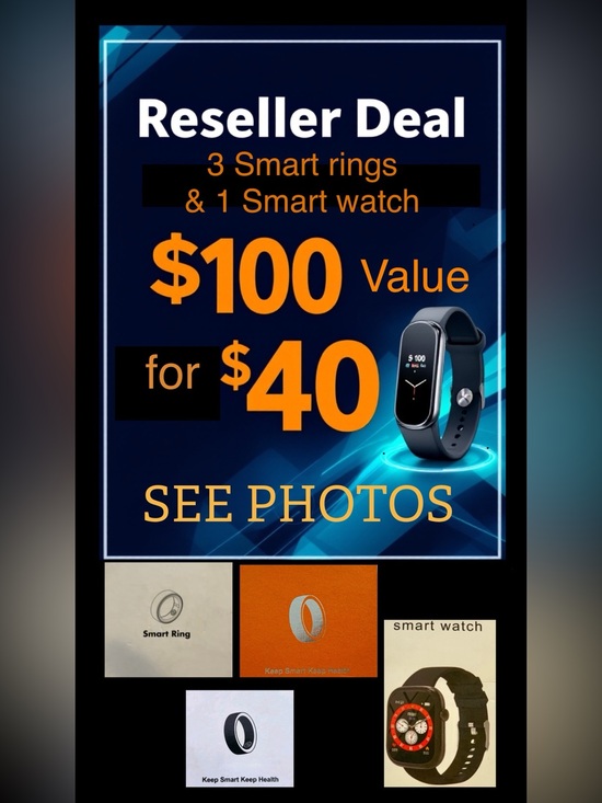 varies Other - Reseller Bundle. Including 1 Smart Fitness Tracker Watch & 3 rings. NWT.
